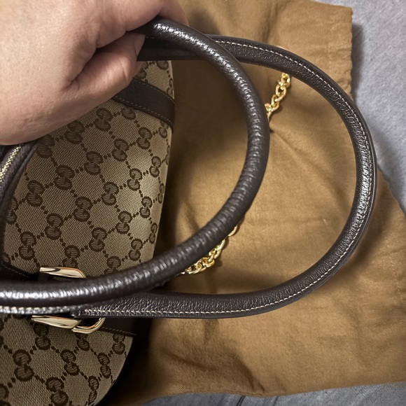Gucci Brown Monogram Canvas Handbag - Picture 13 of 16